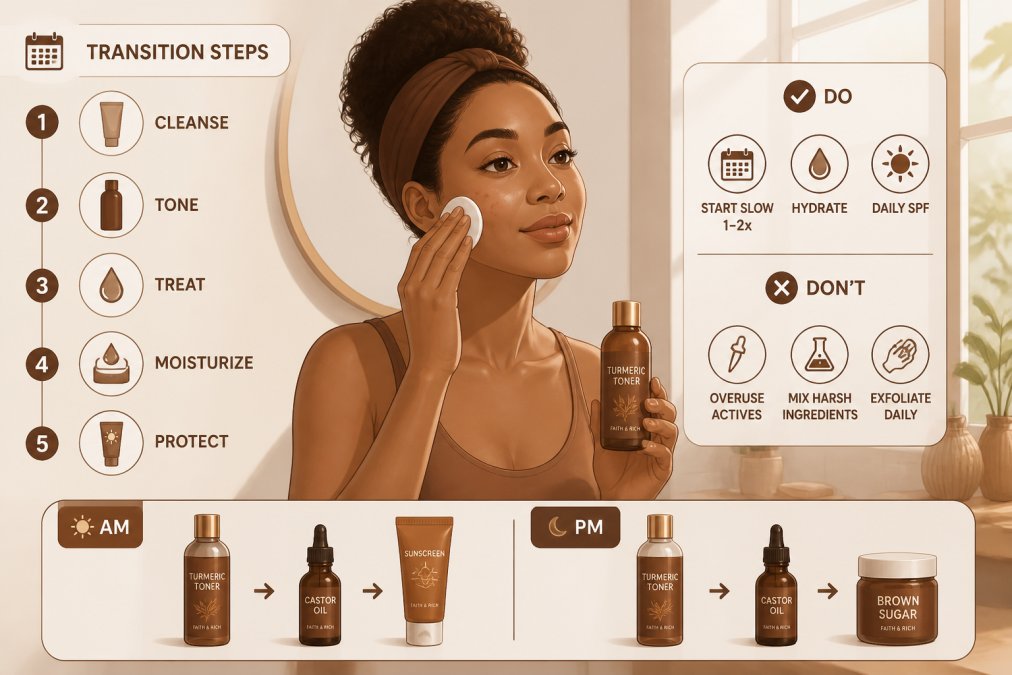 Woman applying skincare product to her face in a bright bathroom with natural sunlight streaming through a window, showing calm, focused expression and proper application technique