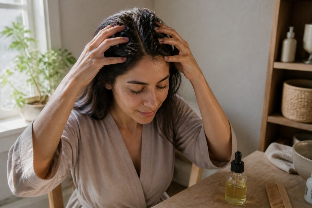 Step-by-step guide for scalp massage as one of the natural alternatives for promoting hair growth