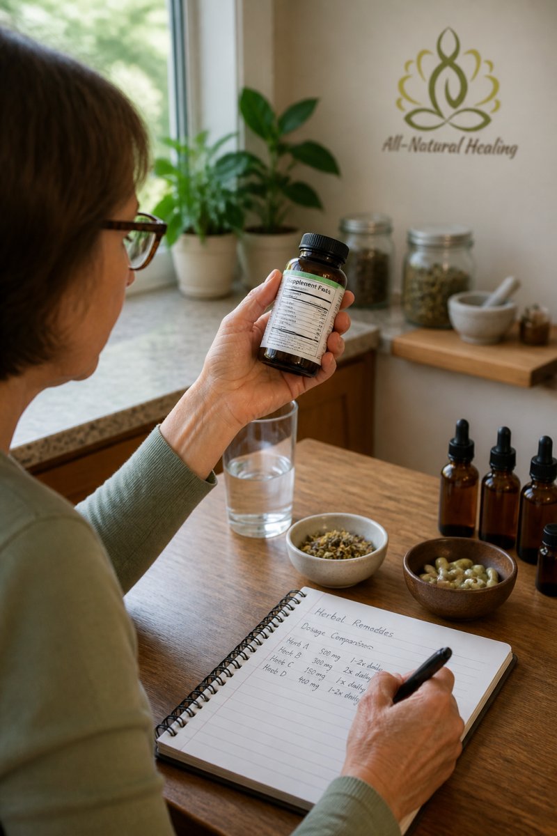 Infographic process for checking supplement quality when comparing natural remedies vs conventional medicine