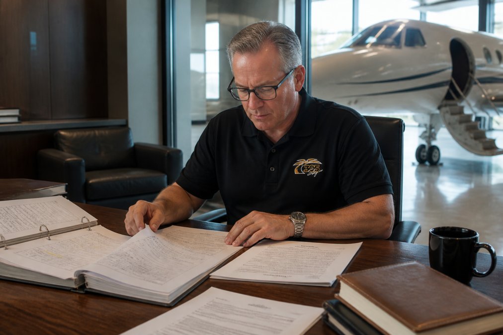 Professional illustration showing Aircraft for negotiate aircraft price