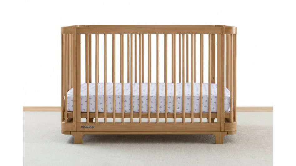 Nest 4 In 1 Convertible Baby Crib with Rounded Design and Adjustable Mattress Height