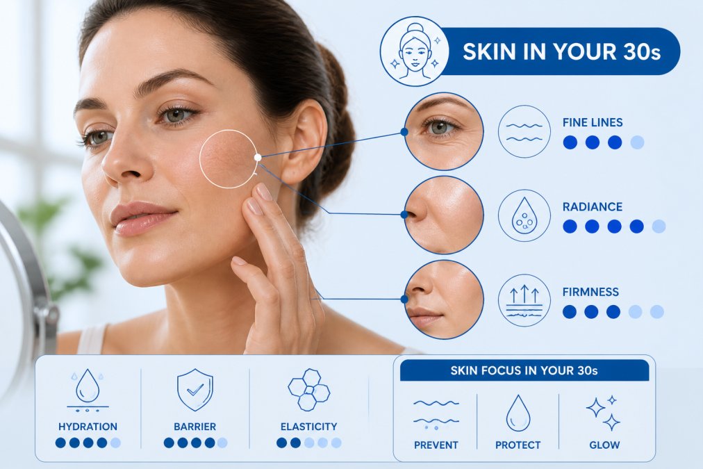 Professional illustration showing non-greasy anti-aging cream
