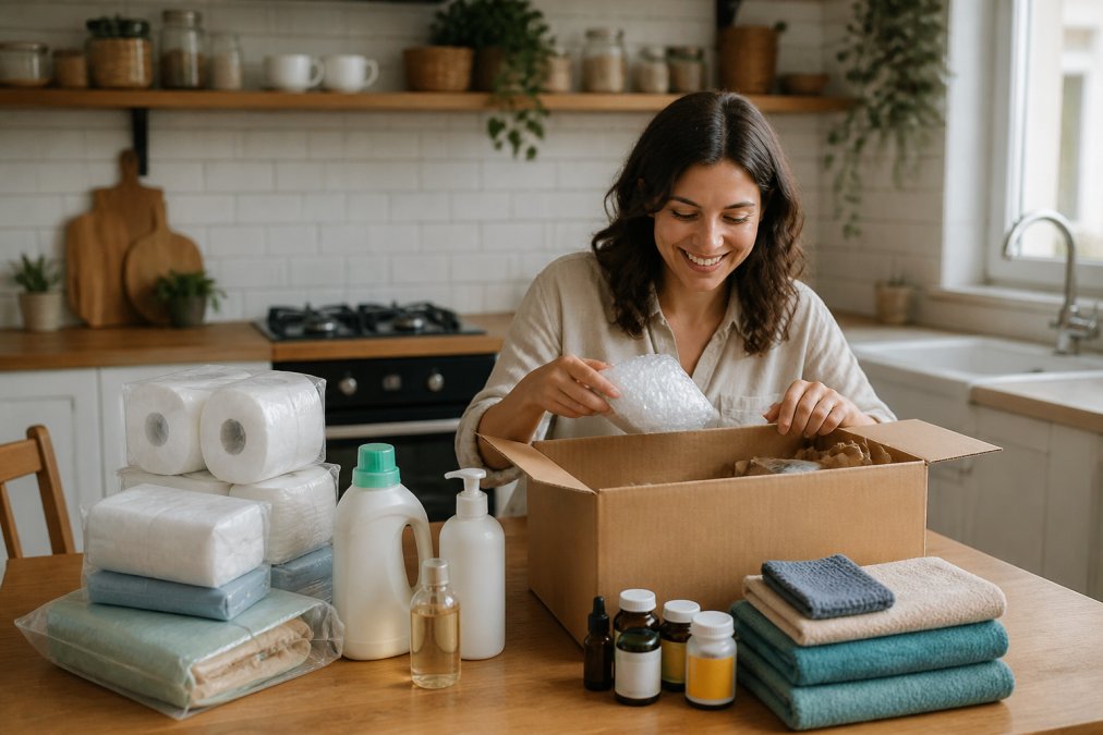 Process flow showing how one-stop shops simplify buying home and wellness essentials through single deliveries