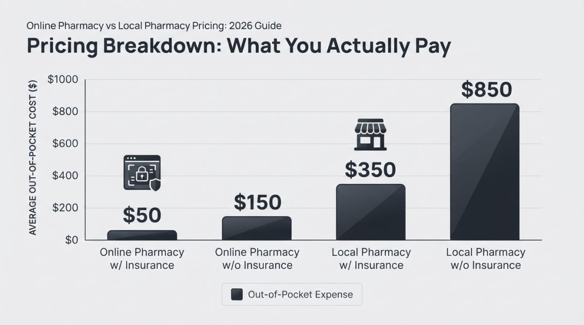 Pricing comparison visual for pharmacy pricing comparison