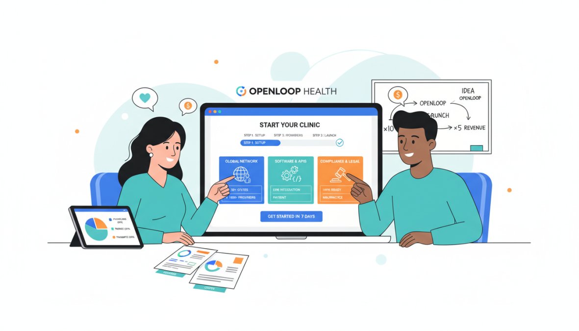 a laptop screen showing a digital health platform onboarding interface
