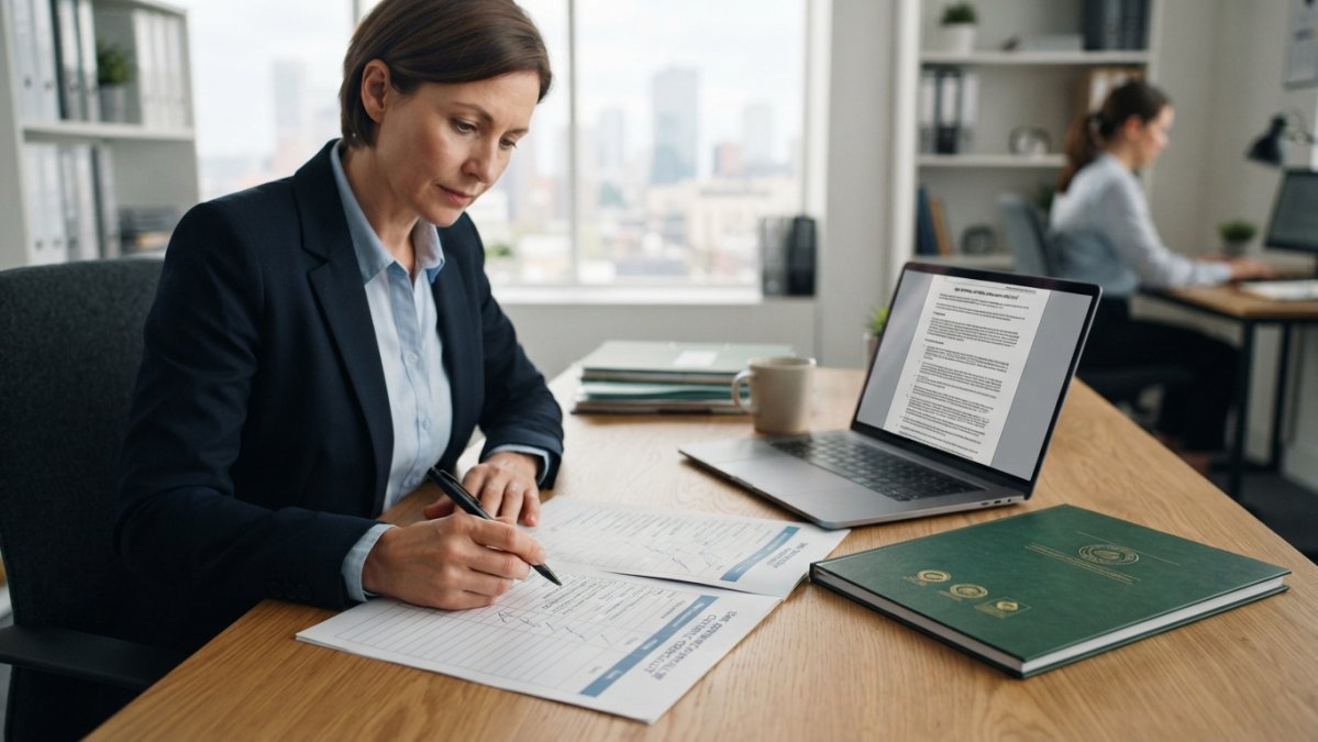 Compliance checklist flowchart for a defense procurement manager reviewing certification documents