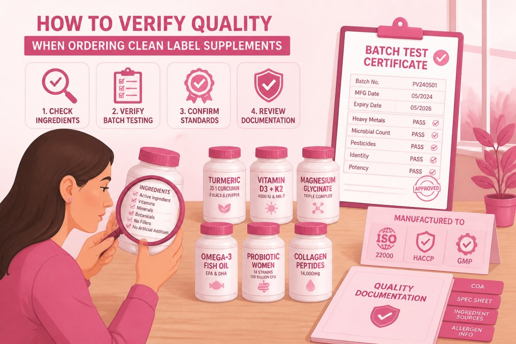 Step-by-step visual guide for clean label supplements