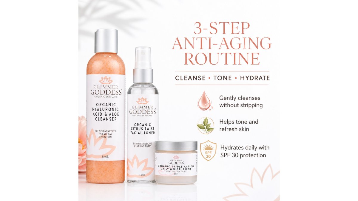 Organic 3-Step Anti-Aging Skin Care Routine