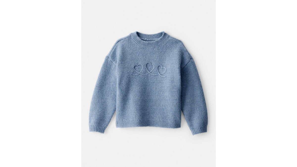 OshKosh Girl Embroidered Heart Long-Sleeve Sweater