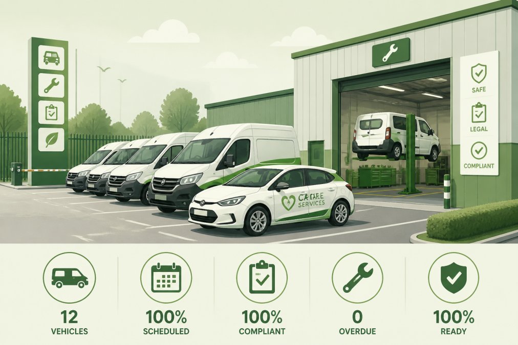 Professional illustration showing outsource fleet management for care providers