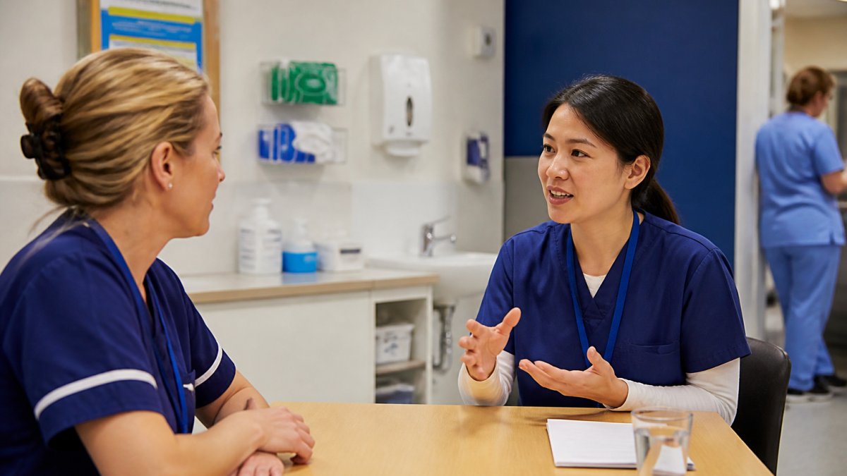 Professional demonstrating overcoming time constraints for professional development technique in modern clinical setting with natural lighting