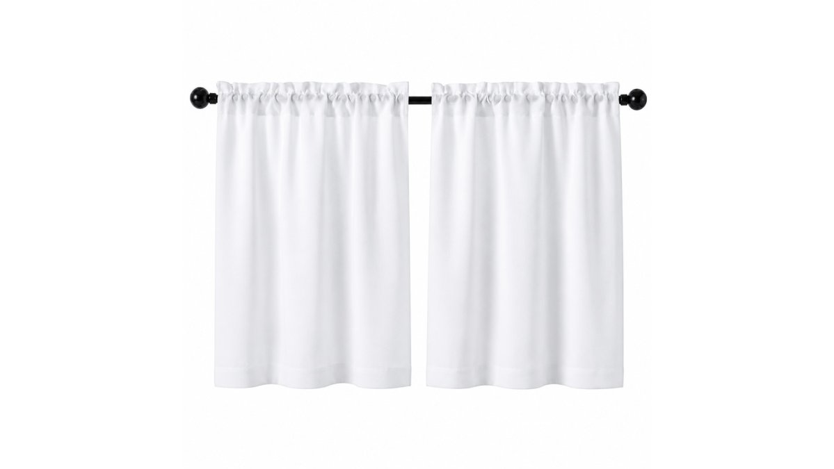 OVZME 30x30 inch White Curtains for Rods