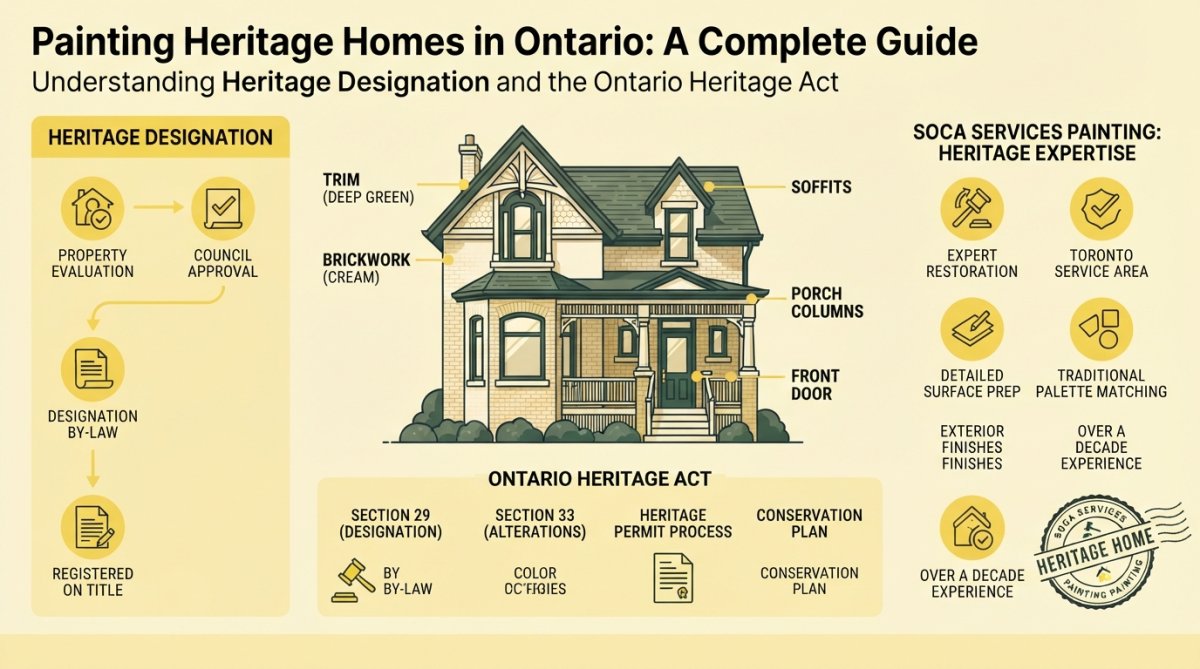 Professional illustration showing painting heritage homes