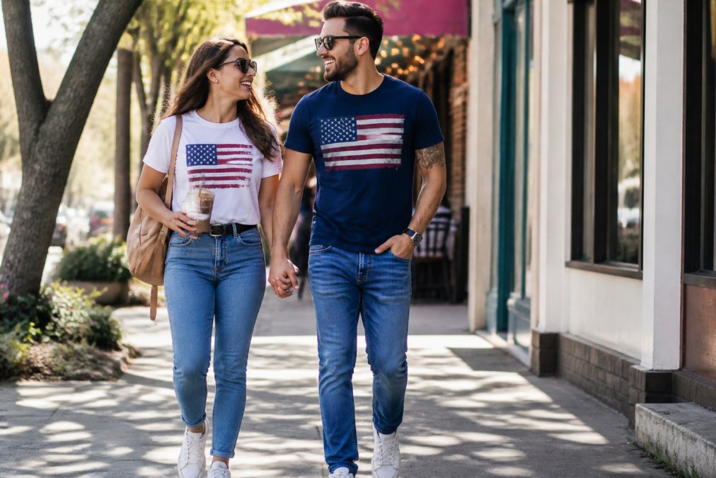 Professional illustration showing patriotic fashion
