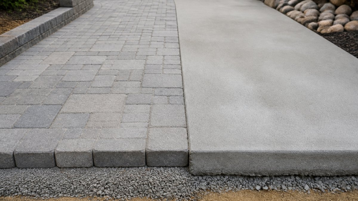 Pavers vs Poured Concrete for Walkways: Cost, Durability & Design