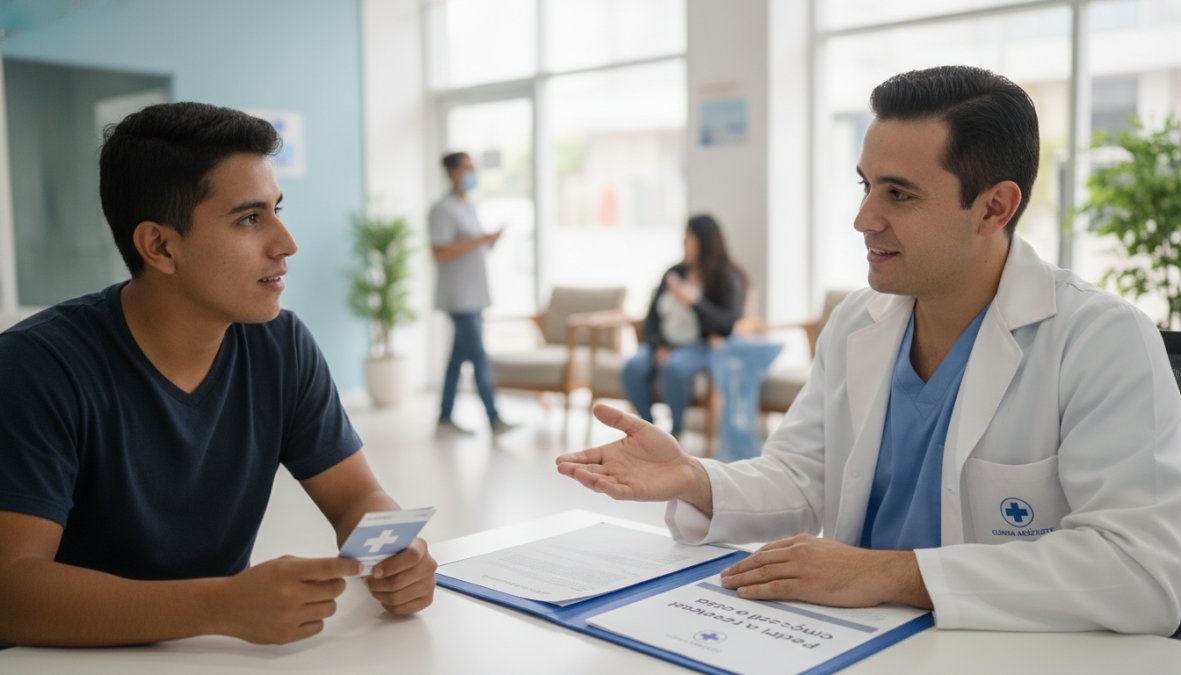 Infografía que detalla el proceso de consulta médica y PEP donde comprar para acceder al tratamiento de forma segura.