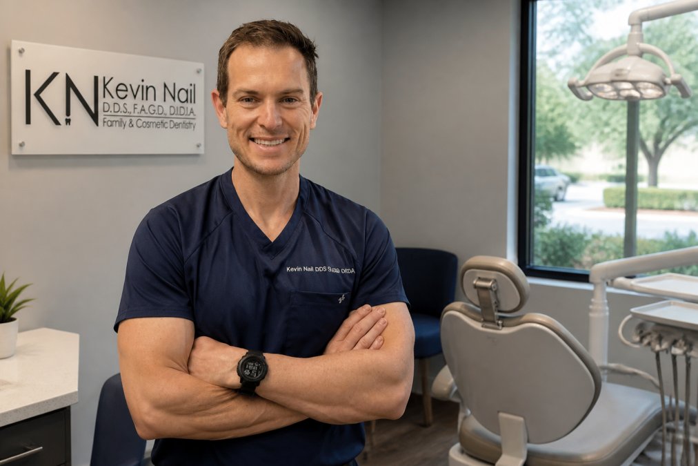 Close-up of radiant smile showing natural-looking cosmetic dental work with properly proportioned teeth and warm undertones, professional lighting highlighting smile transformation