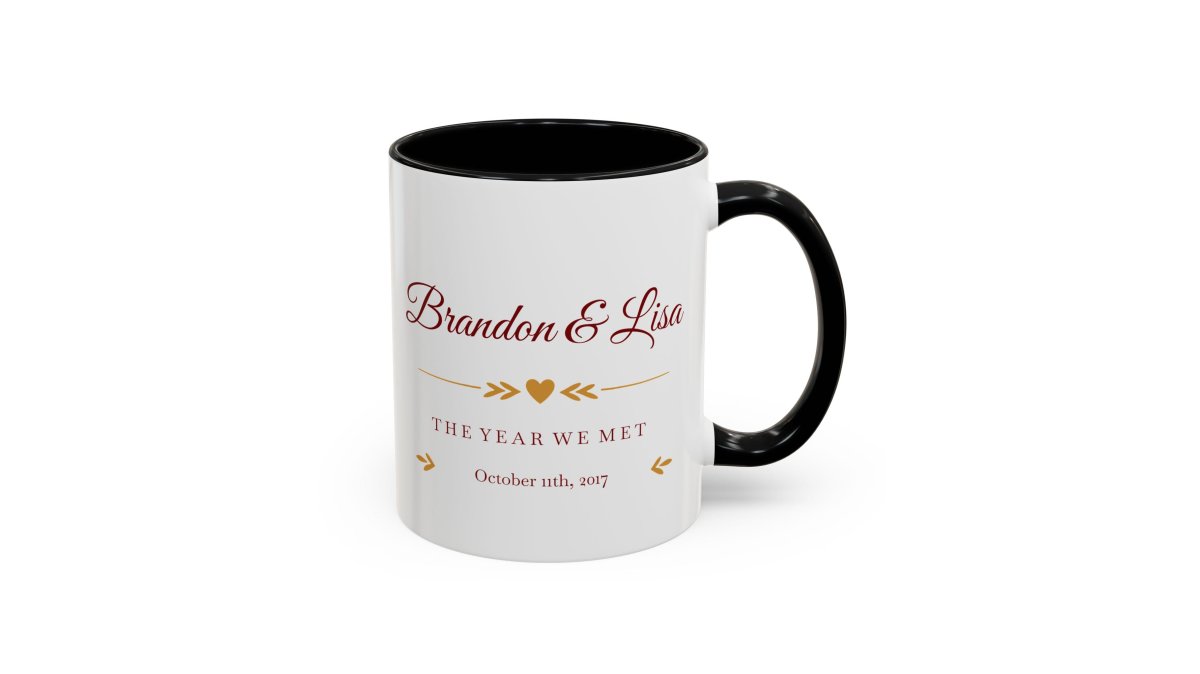 Personalized Couple Custom Names and Date Romantic Anniversary Gift Mug