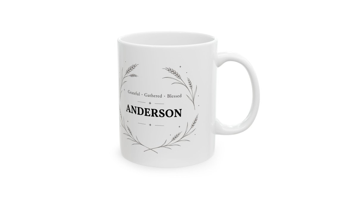 Personalized Floral Wreath Custom Name Ceramic Mug
