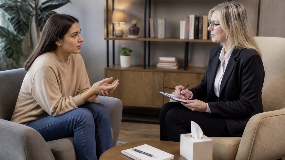 Process flowchart for discussing personalized mental health treatment options with a psychiatrist
