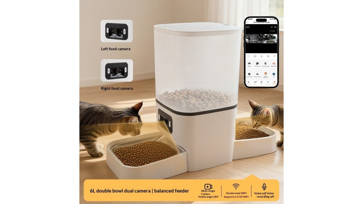 Pet Feeder For Cats 6L Automatic Feed Dispenser With Camera