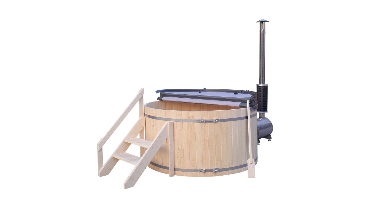 PEWSHTUB Pine Hot Tub and Ice Bath 4-5 Person with Wood-Fired Heater