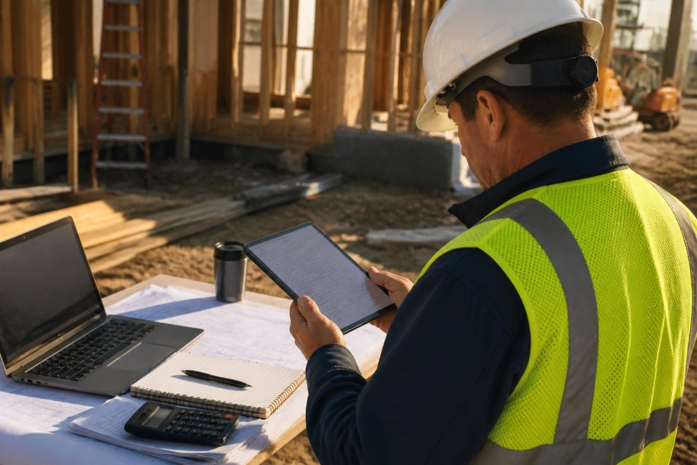 Infographic comparing job costing software as a pilot accounting alternative for construction site reporting.