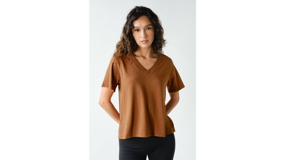 Pima Cotton Blend V-Neck Tee