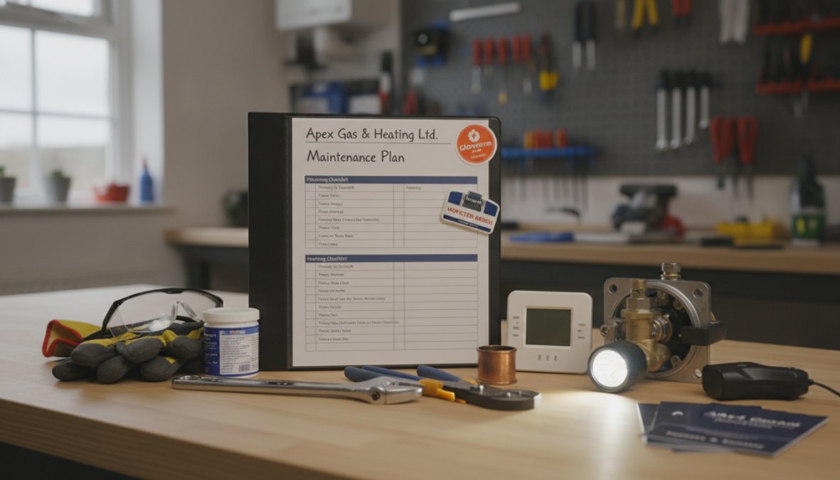 Licensed technician performing HVAC system inspection, checking filters and connections with diagnostic tools in residential basement