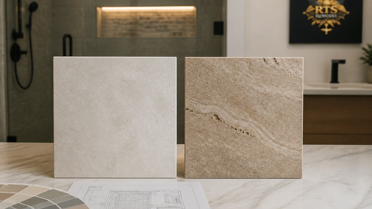 Porcelain vs Natural Stone for High-Traffic Bathrooms