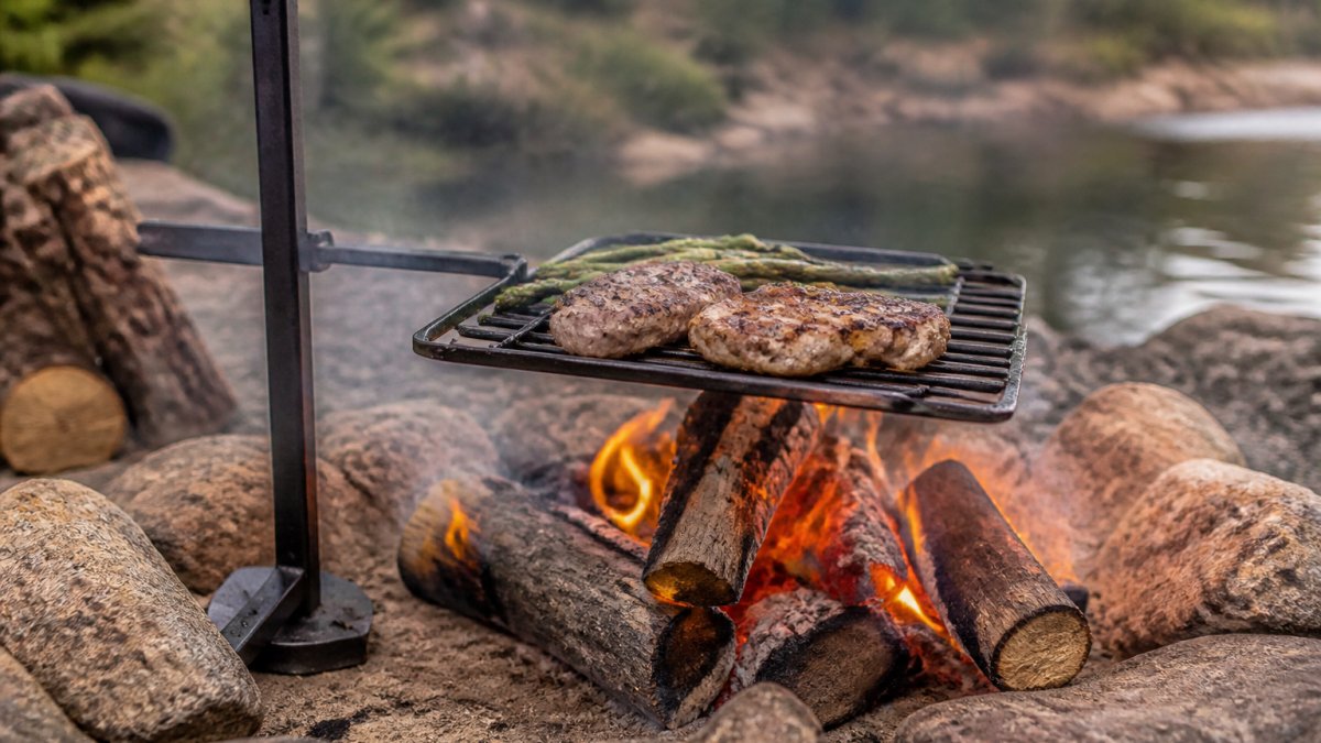 Portable Campfire Grill for Backcountry Cooking