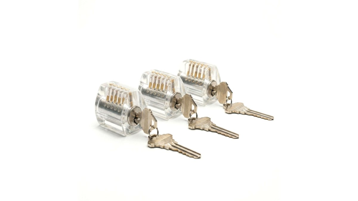 Practice Locks Set, 3 Clear Progressive Locks - Easy to Hard