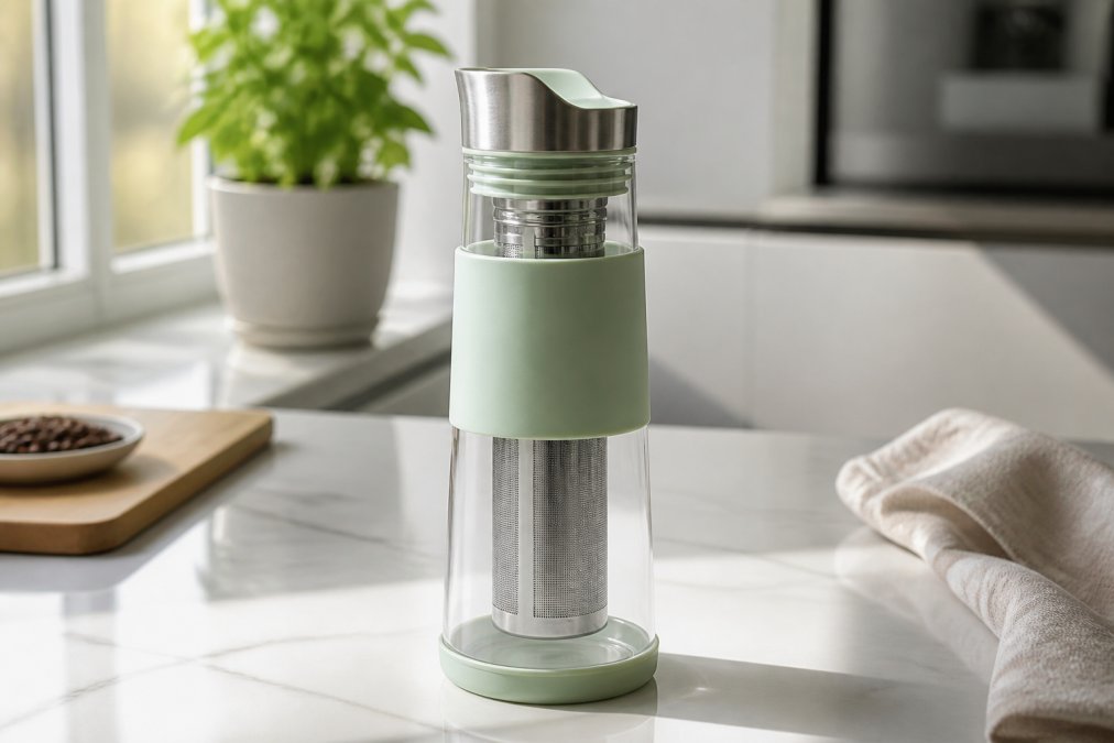 Professional illustration showing Close for cold brew maker