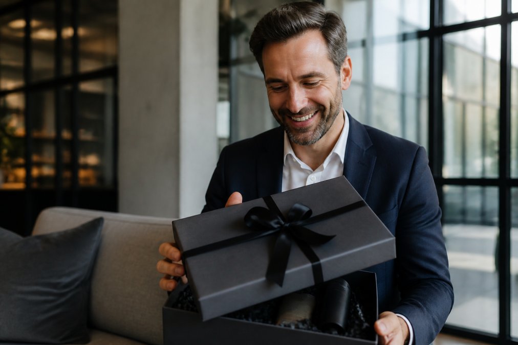 Flowchart illustrating the positive impact of premium corporate gifting on professional relationships.
