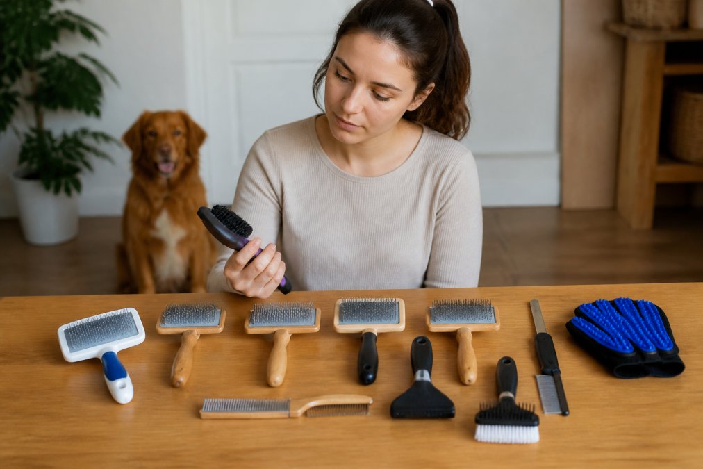 Step-by-step visual guide for dog grooming tools benefits
