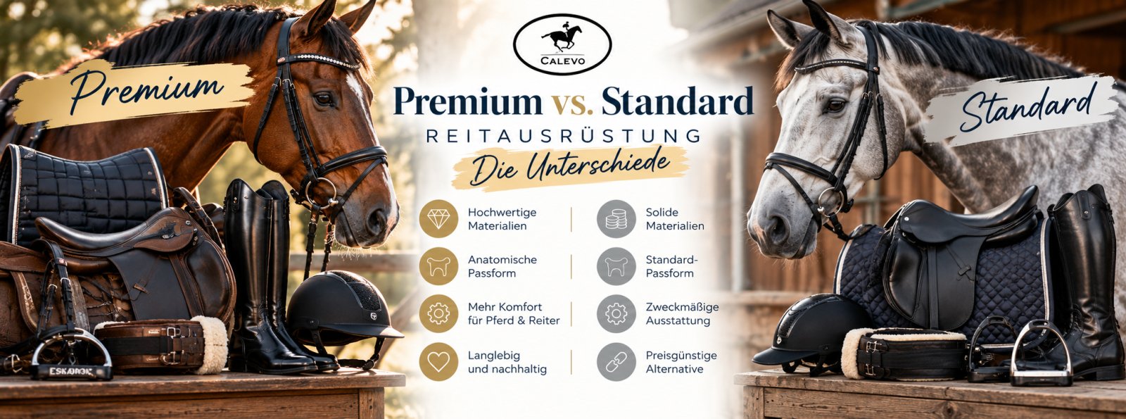 Premium vs. Standard Reitausrüstung: Die Unterschiede