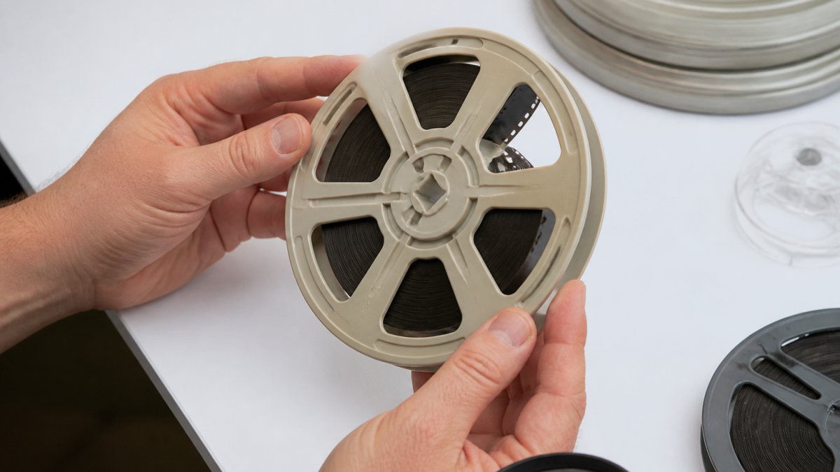 Step-by-step guide on how to handle and inspect 8mm film reels to preserve 8mm film reels safely for storage.