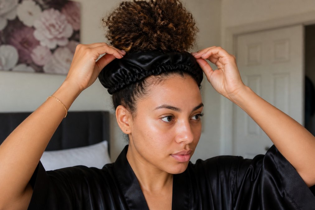 Step-by-step visual guide for prevent frizzy hair sleeping