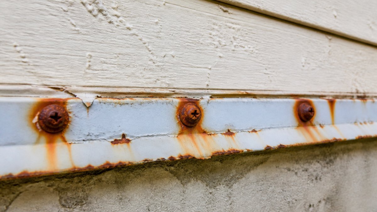Infographic highlighting signs of structural corrosion in coastal homes, including rusted metal and salt deposits.
