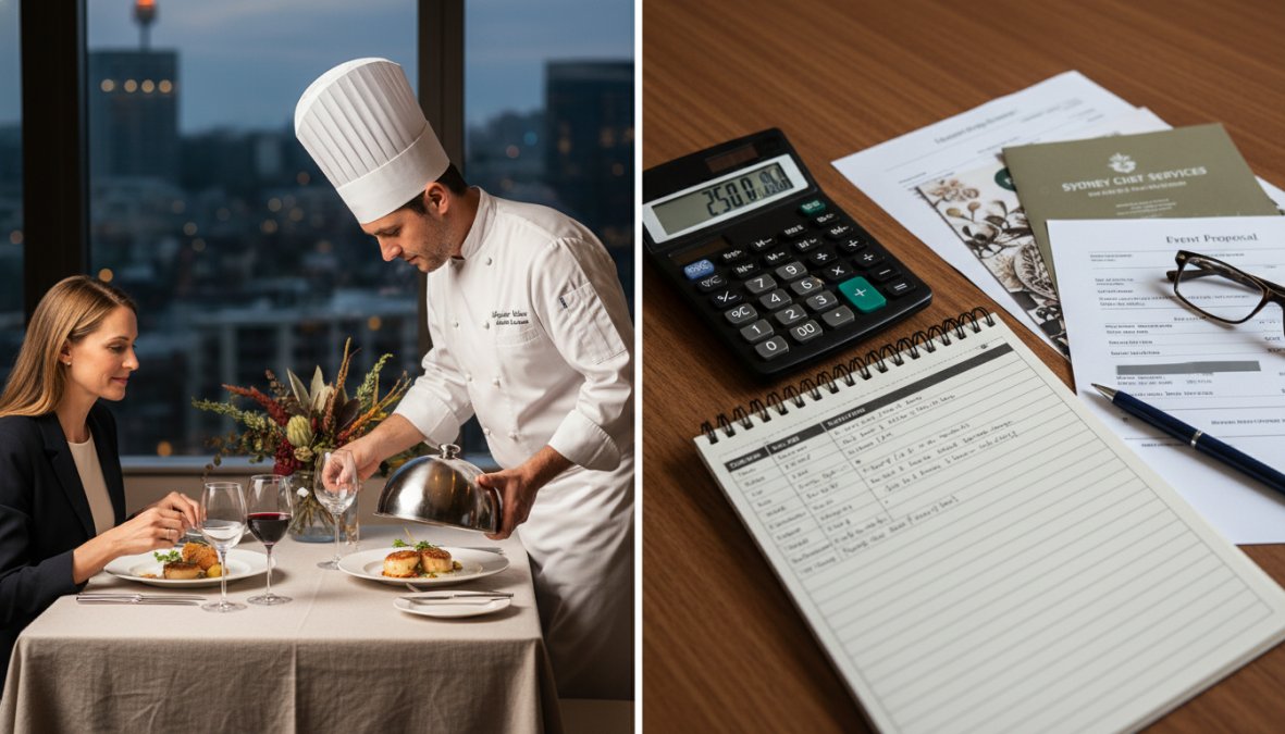 Professional illustration showing well-dressed and couple and enjoying concepts for private chef catering Sydney