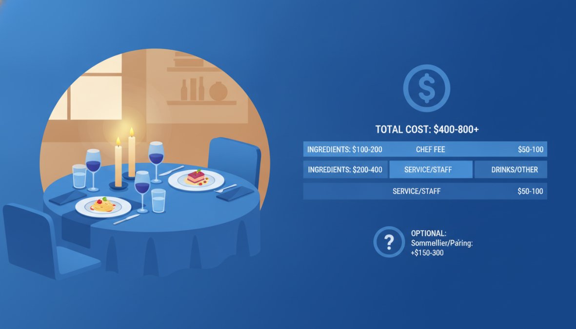 An elegantly plated three-course Italian meal on a candlelit dining table set for two, with fine glassware, folded linen napkins, and a small floral centrepiece in a warmly lit home dining room