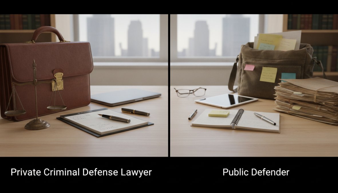 Private Criminal Defense Lawyer vs Public Defender: A 2026 Comparison
