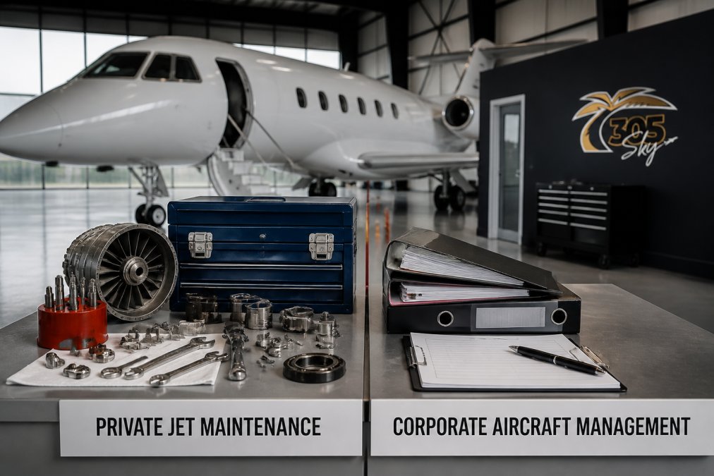 Private Jet Maintenance vs Corporate Aircraft Management