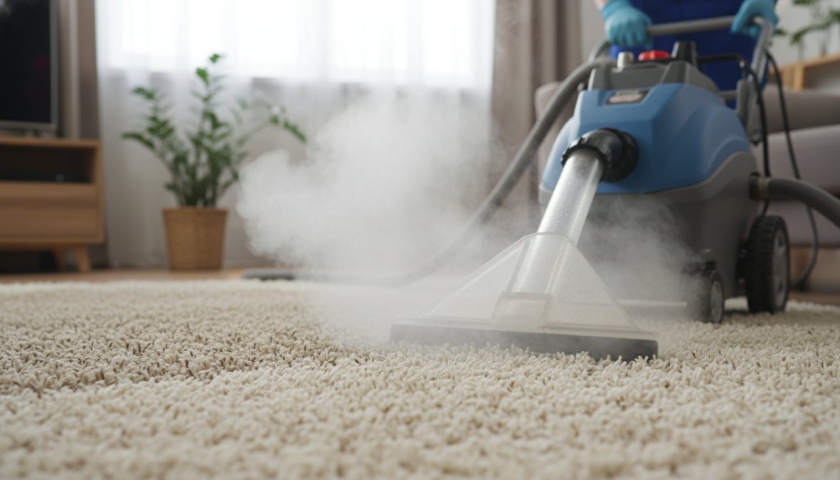 Professional illustration showing professional deep carpet cleaning services near me
