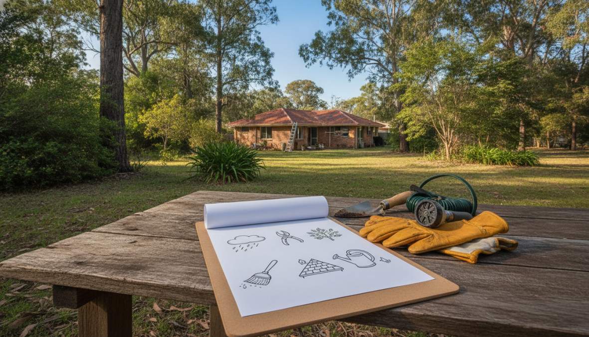 Professional illustration showing tips for easy property maintenance australia