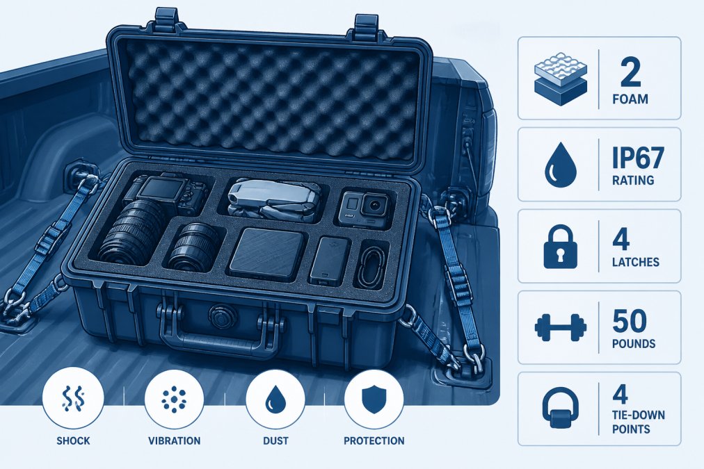 Professional illustration showing protecting gear from trail vibration