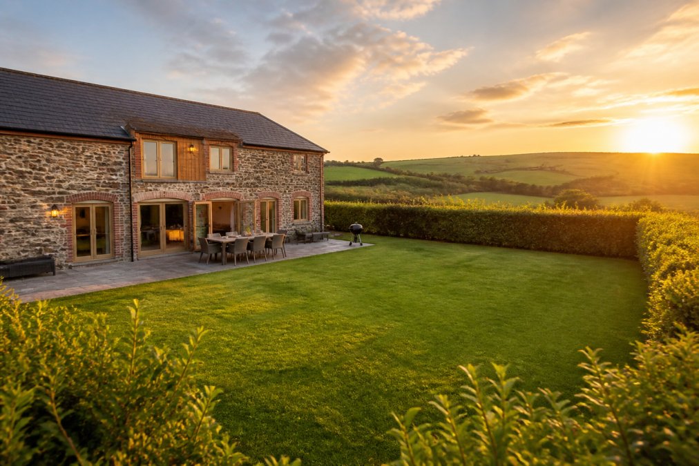A peaceful stone barn conversion in the Devon countryside, offering a quiet alternative to crowded holiday parks.