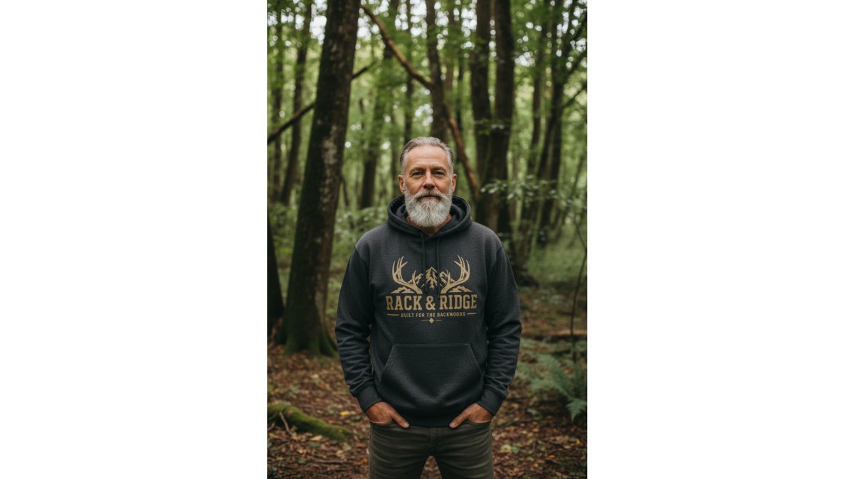 Rack & Ridge Outdoor Hoodie — Hunting Antler Logo