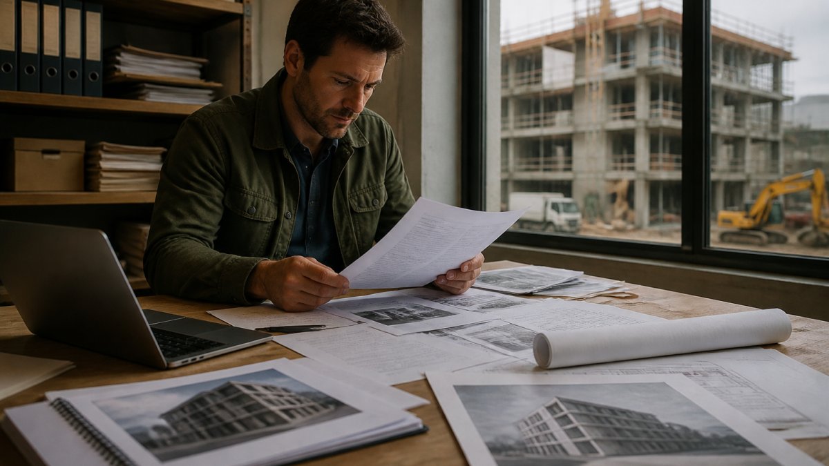 Professional reviewing property documents while researching Ready Capital alternatives at a modern desk