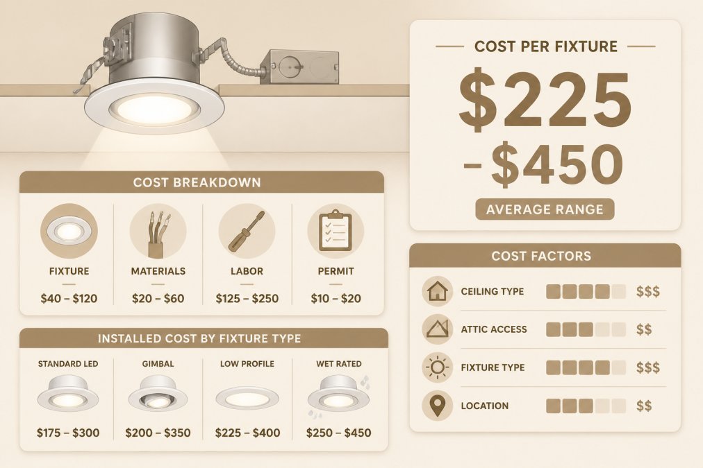 Recessed Lighting Installation Cost Per Fixture 2026